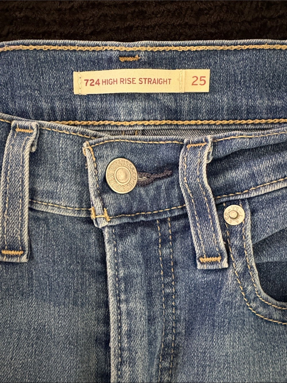 Levi's 724 High Rise Straight Jeans - Medium Blue
